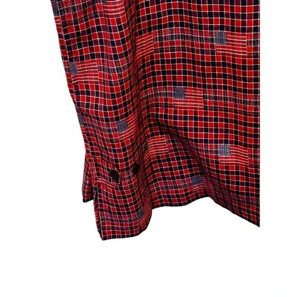 Shaver Lake Worran Women's Red Short Sleeve Button Down Plaid Shirt Size 2X - Picture 3 of 6